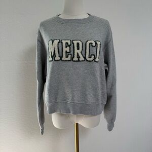 Aerie Heather Grey “Merci” Sweatshirt